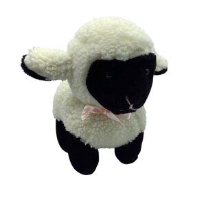 America Wego Lamb Sheep Plush Stuffed Animal 10" Fiesta Pink Ribbon 2010 Fluffy